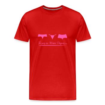 JE SUIS AU 36ÈME DESSOUS (lingerie) ! - T-shirt bio Premium Homme - rouge - Devant - Damien (186cm)