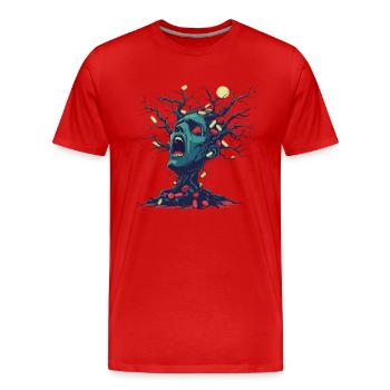 Cauchemar de l’arbre à pilules - T-shirt bio Premium Homme - rouge - Devant - Damien (186cm)