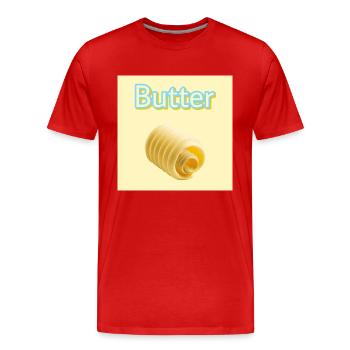 Beurre - T-shirt bio Premium Homme - rouge - Devant - Damien (186cm)