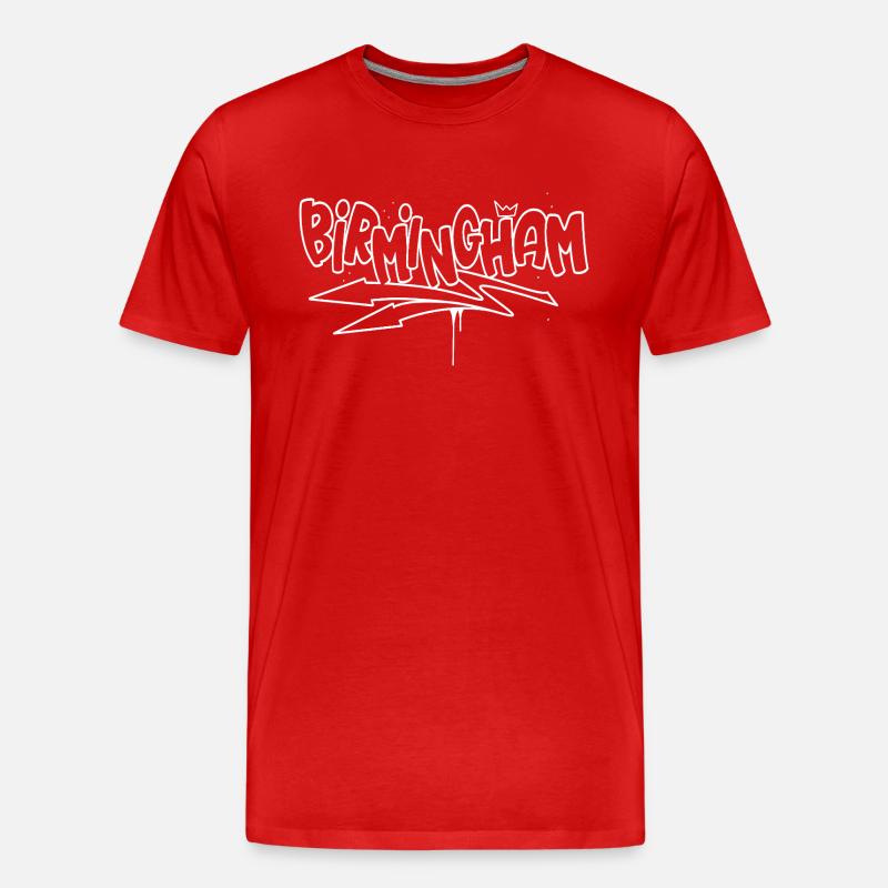 Birmingham Graffiti - Männer Premium Bio T-Shirt - Rot