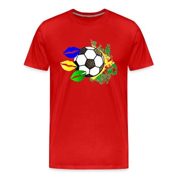 Kiss Football (Brazil) 02 - Men's Premium Organic T-Shirt - red - Front - Damien (186cm)
