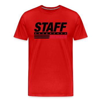 staff - Männer Premium Bio T-Shirt - Rot - Vorne - Damien (186cm)