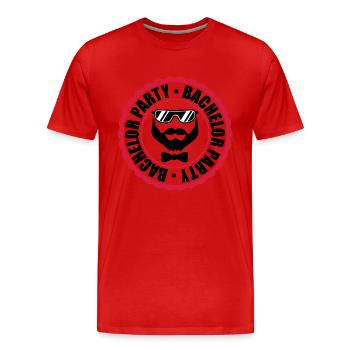 circle ring stamp team bachelor party bache - Men's Premium Organic T-Shirt - red - Front - Damien (186cm)