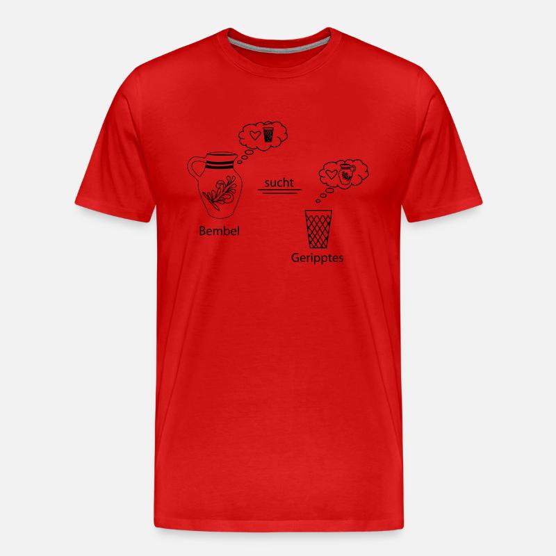 BEMBEL SUCHT GERIPPTES - Männer Premium Bio T-Shirt - Rot
