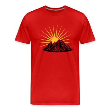 high mountain sun climber holiday vacation - Men's Premium Organic T-Shirt - red - Front - Damien (186cm)