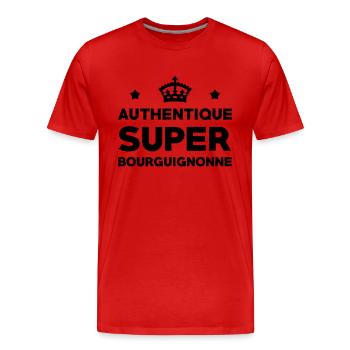 Bourgogne / Bourguignon / Bourguignonne / Région - T-shirt bio Premium Homme - rouge - Devant - Damien (186cm)