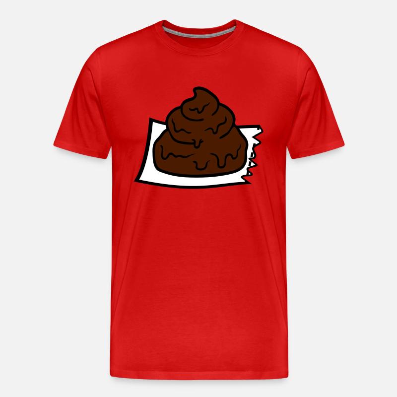haeufchen merda mucchio comico strappato stueck - Maglietta ecologica premium da uomo - rosso