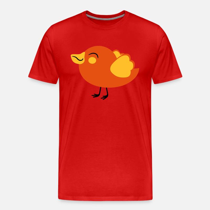 kleines nettes voegelchen spatz - Männer Premium Bio T-Shirt - Rot