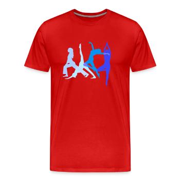 tournoiin, yoga,sport,exercices,danseur,gymnastique,b - T-shirt bio Premium Homme - rouge - Devant - Damien (186cm)