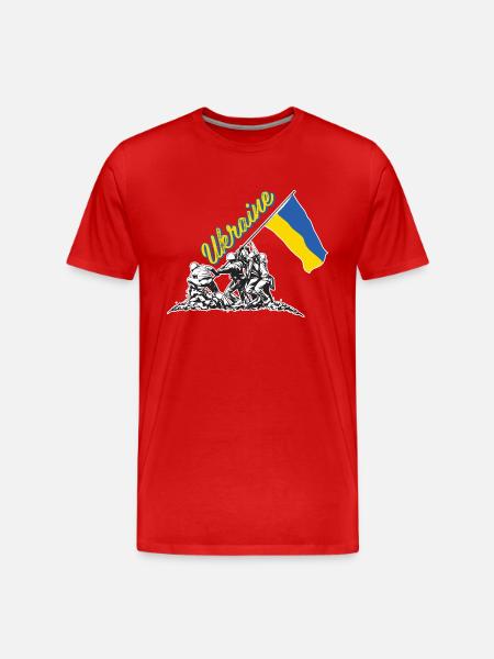 ukraine flag raising - Men's Premium Organic T-Shirt - red