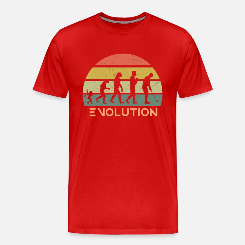 Évolution du golf rétro - T-shirt bio Premium Homme - rouge