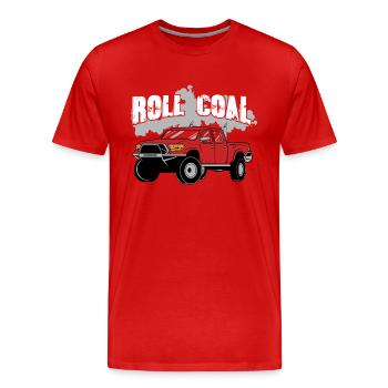 Conception de camion diesel au charbon laminé pour les conducteurs de diesel - T-shirt bio Premium Homme - rouge - Devant - Damien (186cm)