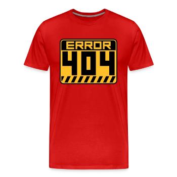 Error 404 Shield Warning - Men's Premium Organic T-Shirt - red - Front - Damien (186cm)