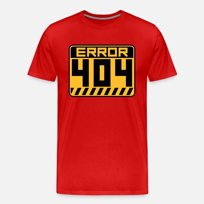 Error 404 Schild Warnung - Männer Premium Bio T-Shirt - Rot