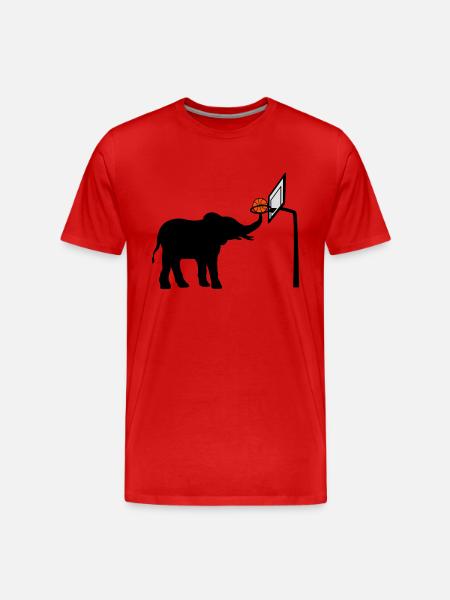 Basketball-playing elephant silhouette - Men's Premium Organic T-Shirt - red