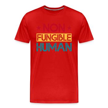 Non Fungible Human - Men's Premium Organic T-Shirt - red - Front - Damien (186cm)
