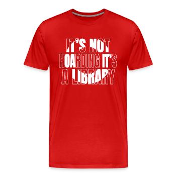 gift book worm birthday school lover inspirational - Men's Premium Organic T-Shirt - red - Front - Damien (186cm)