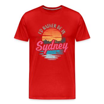 Je préfère être à Sydney - T-shirt bio Premium Homme - rouge - Devant - Damien (186cm)