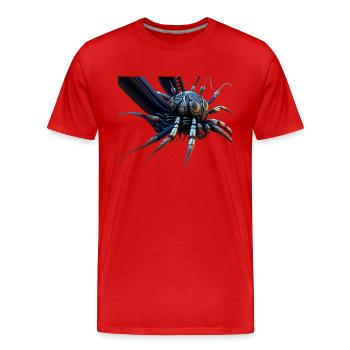 Weltraum Kaefer - Männer Premium Bio T-Shirt - Rot - Vorne - Damien (186cm)