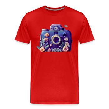 Photographer Photographing Camera Photographer Funny - Men's Premium Organic T-Shirt - red - Front - Damien (186cm)