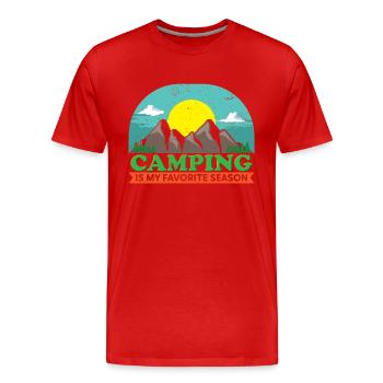 Camping ist meine Lieblingssaison - Männer Premium Bio T-Shirt - Rot - Vorne - Damien (186cm)