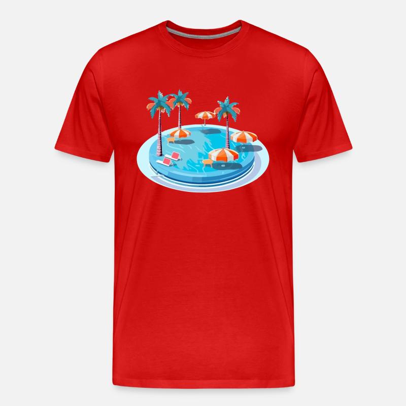 Ein Traumpool - Männer Premium Bio T-Shirt - Rot