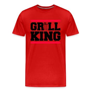 grill king - Männer Premium Bio T-Shirt - Rot - Vorne - Damien (186cm)