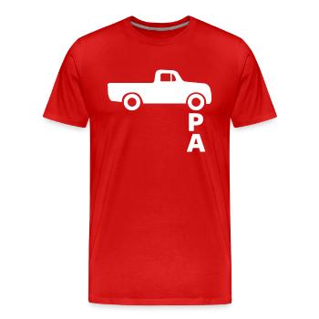 Opa mit Pickup Geschenkidee - Männer Premium Bio T-Shirt - Rot - Vorne - Damien (186cm)