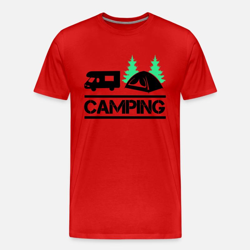 camping 02 - Männer Premium Bio T-Shirt - Rot