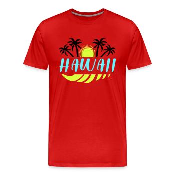 Hawaï - T-shirt bio Premium Homme - rouge - Devant - Damien (186cm)