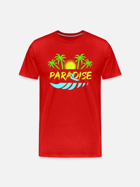 Surf Paradise - Men's Premium Organic T-Shirt - red