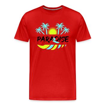 surf paradise - Männer Premium Bio T-Shirt - Rot - Vorne - Damien (186cm)