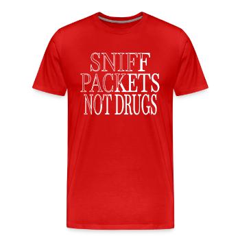 information security quote present awesome - Männer Premium Bio T-Shirt - Rot - Vorne - Damien (186cm)