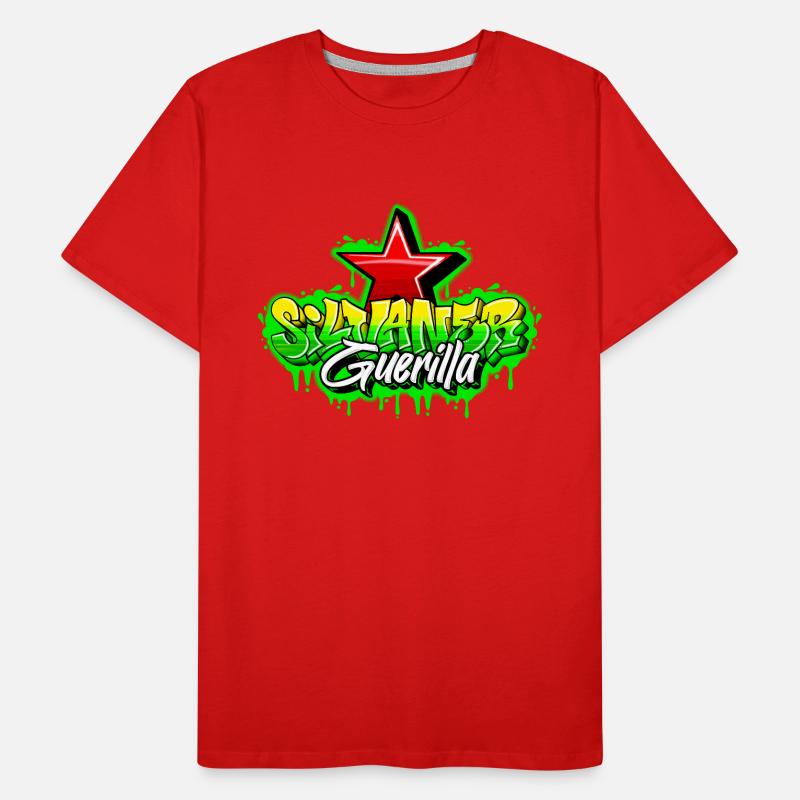 Silvaner Guerrilla Graffiti Stijl Mannen premium biologisch T-shirt