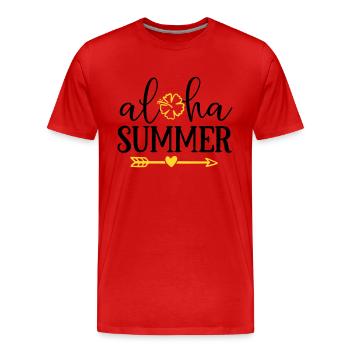 Aloha été - T-shirt bio Premium Homme - rouge - Devant - Damien (186cm)