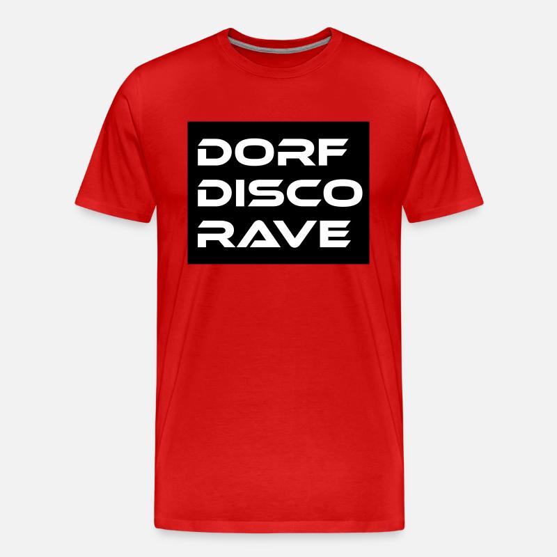 Dorf Disco Rave - Männer Premium Bio T-Shirt - Rot