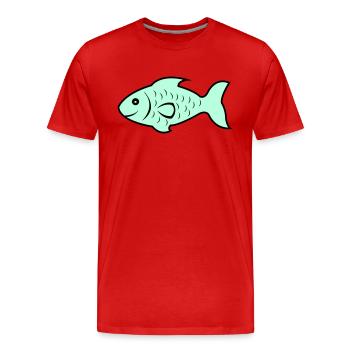 fish1 - Men's Premium Organic T-Shirt - red - Front - Damien (186cm)