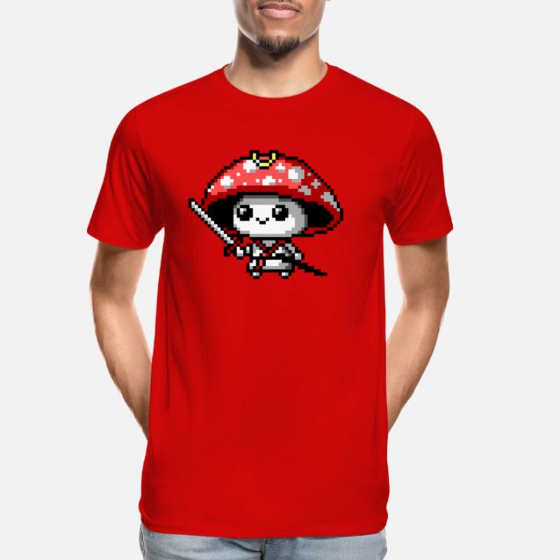 Samouraï champignon 8 bits T-shirt bio Premium Homme