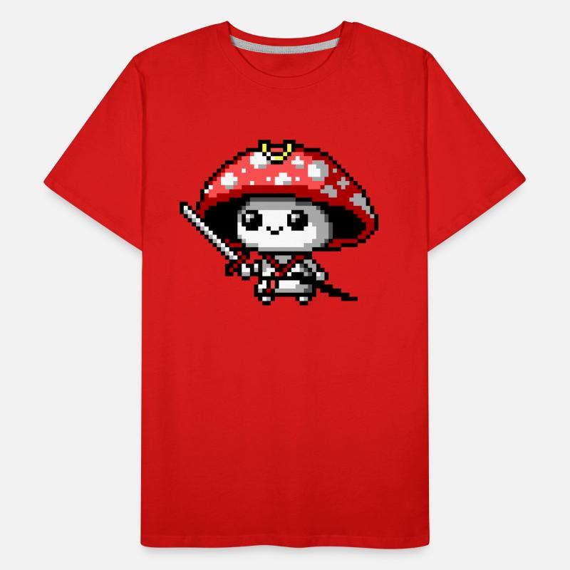 Samouraï champignon 8 bits T-shirt bio Premium Homme