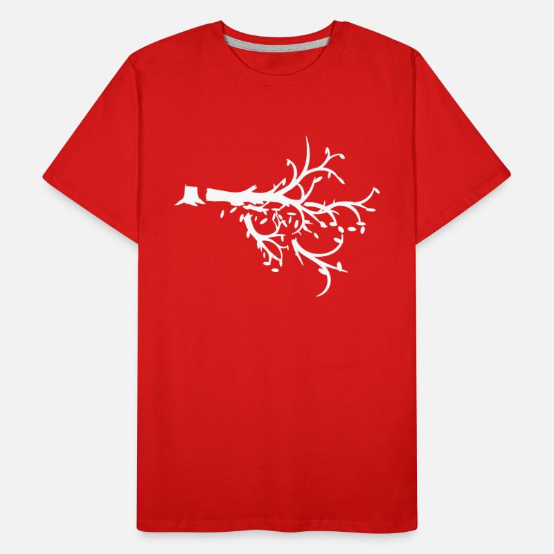 Felled Lumberjack Tree Forest Sapling Silhouette Men's Premium Organic T-Shirt