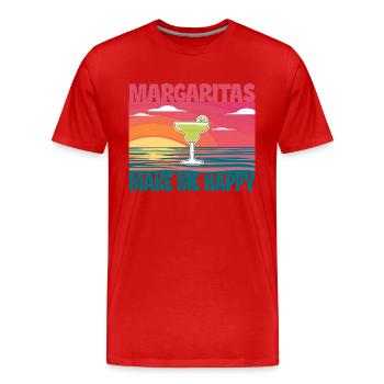 Les margaritas me rendent heureux - T-shirt bio Premium Homme - rouge - Devant - Damien (186cm)