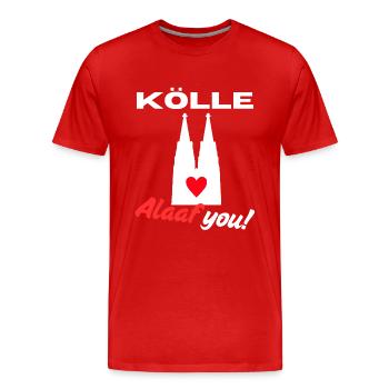 Carnaval Cologne Cologne Alaaf Cathédrale de Cologne Lundi gras - T-shirt bio Premium Homme - rouge - Devant - Damien (186cm)