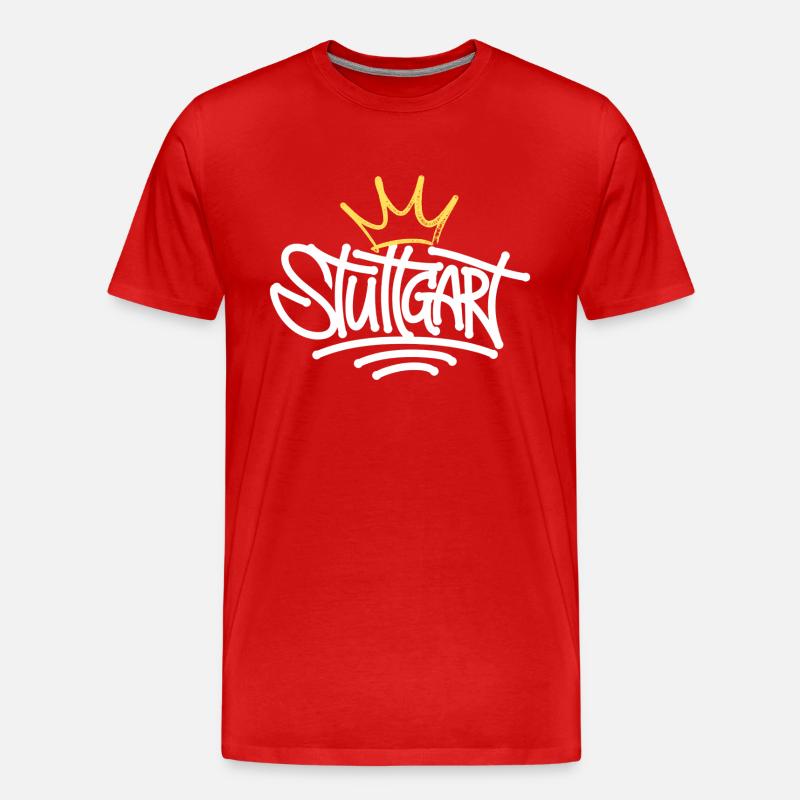 Stuttgart Graffiti - Männer Premium Bio T-Shirt - Rot