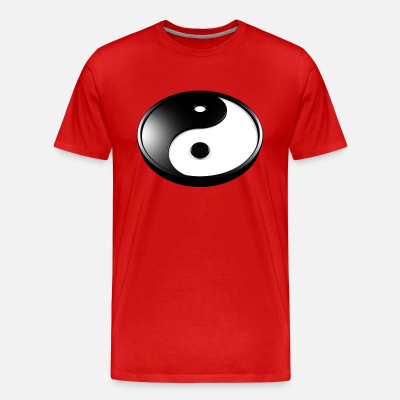 Yin Yang 3D - Männer Premium Bio T-Shirt - Rot