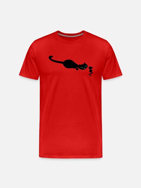 Cat retro uh mouse retro - Men's Premium Organic T-Shirt - red
