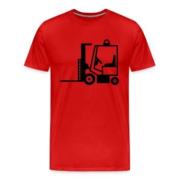 Chariot élévateur à fourche - T-shirt bio Premium Homme - rouge - Devant - Damien (186cm)