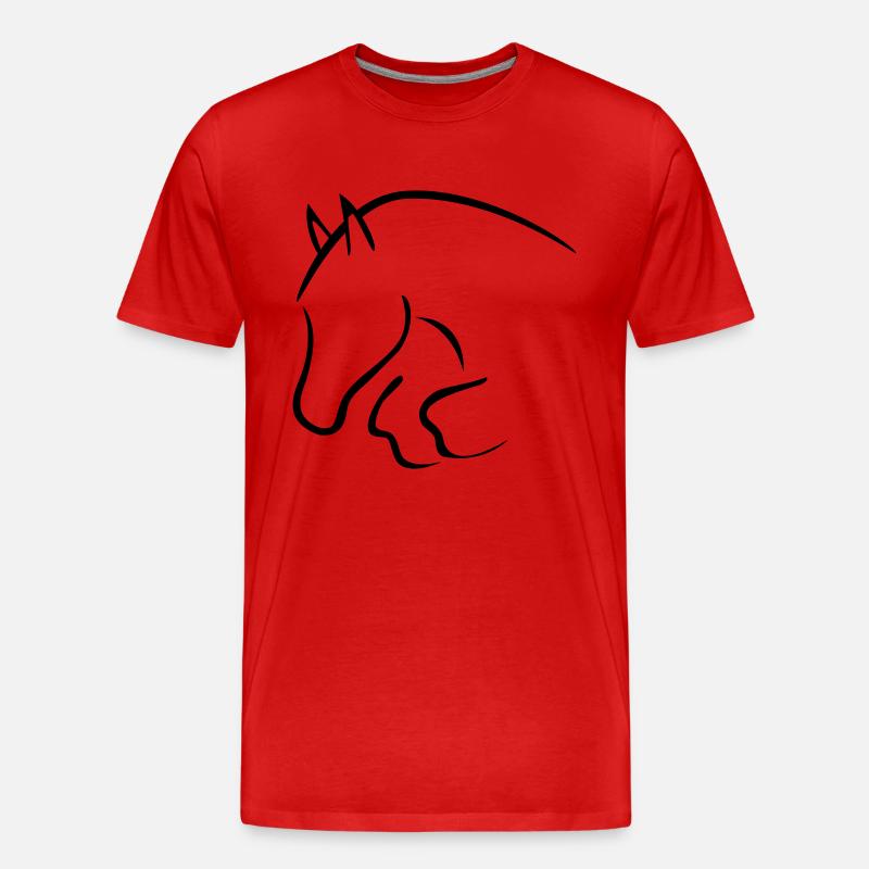 Springpferd - Männer Premium Bio T-Shirt - Rot