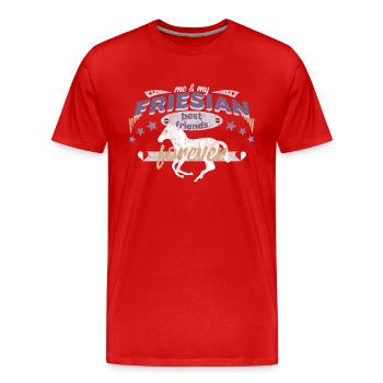 Friesian Friese Pferd Pferderasse best friends BFF - Männer Premium Bio T-Shirt - Rot - Vorne - Damien (186cm)