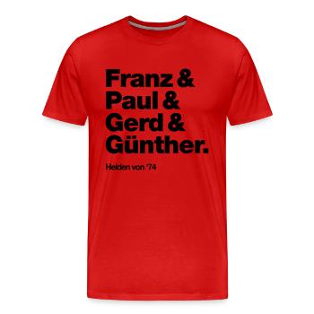 Helden von 1974 - Männer Premium Bio T-Shirt - Rot - Vorne - Damien (186cm)