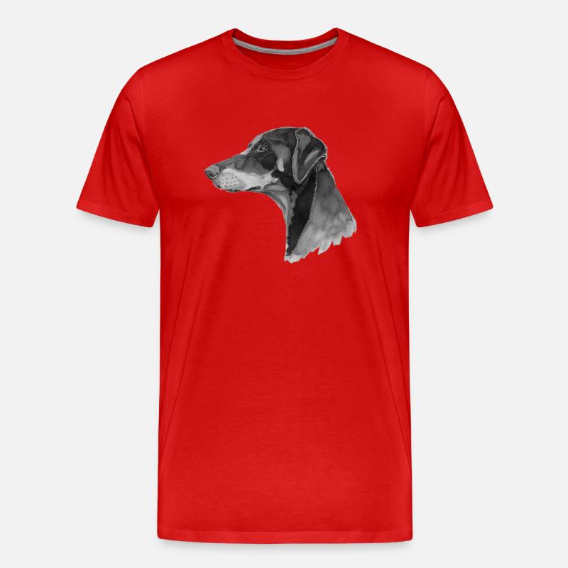 Dobermann Pincher - Männer Premium Bio T-Shirt - Rot